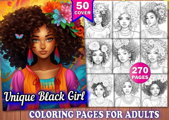 Download 270 Unique Black Girl Coloring Pages KDP - Premium Bundle